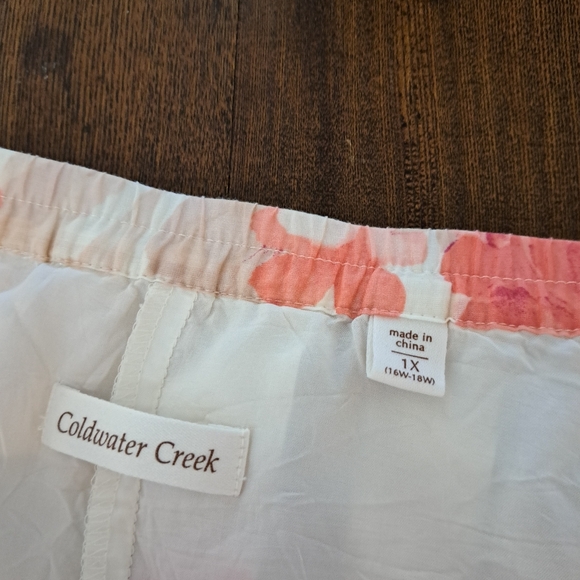 Coldwater Creek cotton printed floral, lined skirt. Size 1X - Picture 5 of 6